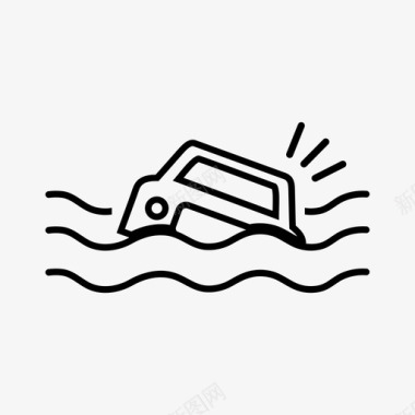 洪水保险汽车保险图标图标