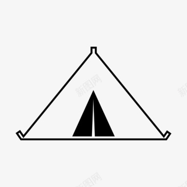 帐篷探险海滩帐篷图标图标
