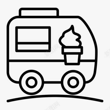 冰淇淋车食品车商人图标图标