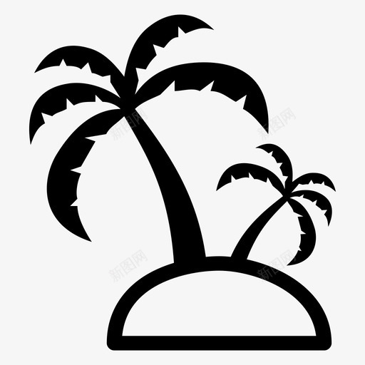 椰子树海滩棕榈树图标svg_新图网 https://ixintu.com 棕榈树 椰子树 海滩 热带