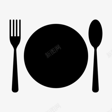 带餐具的盘子吃的食物图标图标