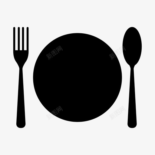带餐具的盘子吃的食物图标svg_新图网 https://ixintu.com 厨房 吃的 带餐具的盘子 食物 餐厅