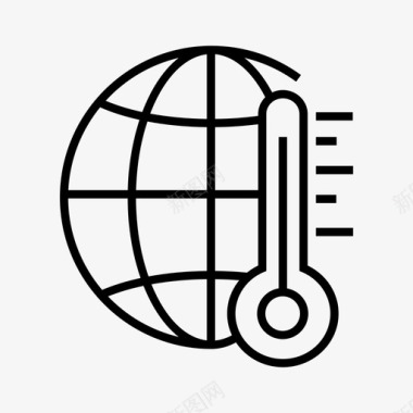 全球变暖地球温度生态学图标图标