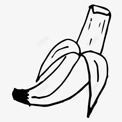 香蕉咬食物图标svg_新图网 https://ixintu.com 咬 手绘 水果 素描 素描图标 食物 香蕉 黑白水果