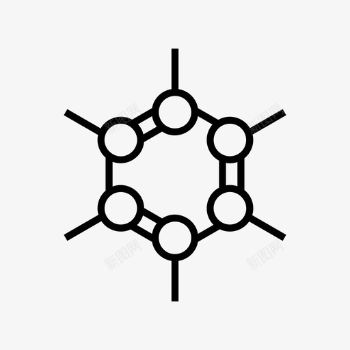 苯生物碳图标svg_新图网 https://ixintu.com 化学 有机 有机物 生物 碳 苯