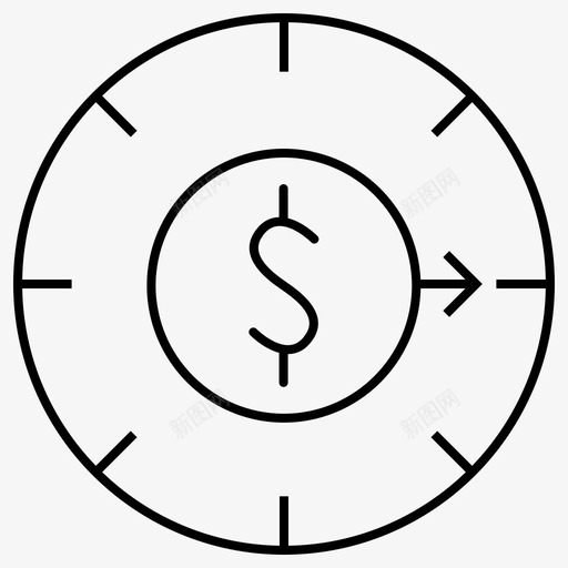 时间就是金钱死线美元图标svg_新图网 https://ixintu.com 时间就是金钱 死线 目标 美元 财务