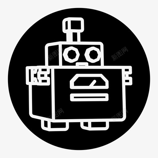 机器人未来主义机器图标svg_新图网 https://ixintu.com 3d角色 技术 未来主义 机器 机器人