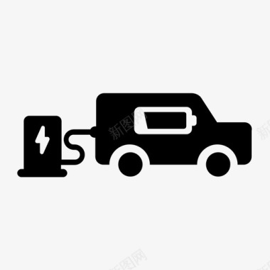 电动汽车充电电动面包车图标图标