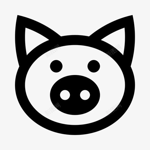 猪动物线图标svg_新图网 https://ixintu.com 动物 猪 线