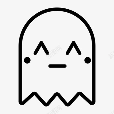 甜蜜的鬼魂表情符号鬼魂表情符号图标图标