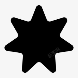 七角星星星七角星圆形星图标高清图片