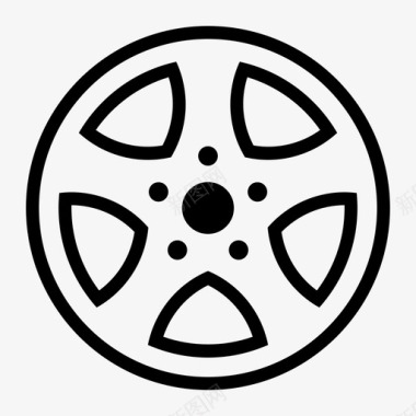 汽车车轮盖轮毂图标图标