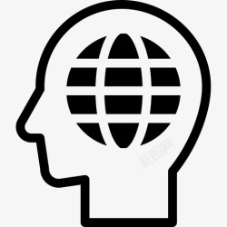全球思维全球头脑人类图标高清图片