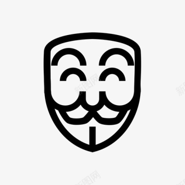 匿名微笑表情符号黑客图标图标