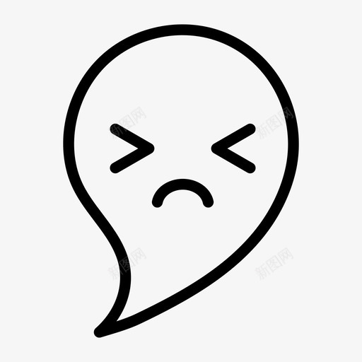 不快乐的幽灵表情符号幽灵图标svg_新图网 https://ixintu.com 万圣节 万圣节表情符号 不快乐的幽灵 幽灵 幽灵表情符号 表情符号