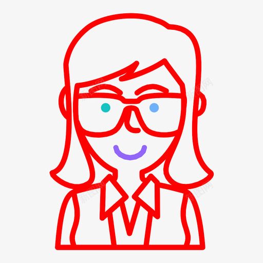 女商人头像眼镜图标svg_新图网 https://ixintu.com 头像 女商人 用户 眼镜