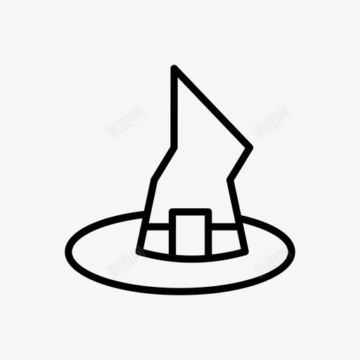 女巫万圣节帽子图标svg_新图网 https://ixintu.com 万圣节 万圣节线图标 女巫 巫师 帽子