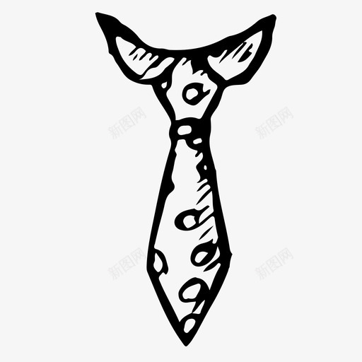 领带商务手绘图标svg_新图网 https://ixintu.com 办公室 商务 手绘 素描 领带