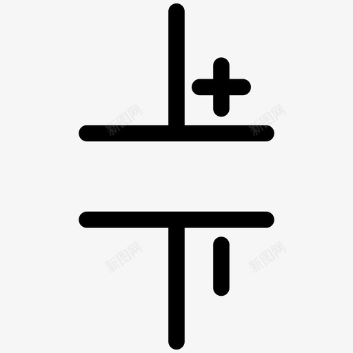 极化电容器电子符号概述图标svg_新图网 https://ixintu.com 极化电容器 电子符号概述