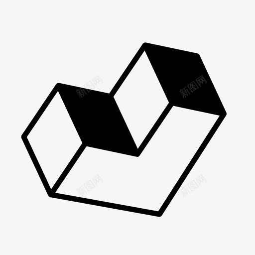 透视图砖块积木图标svg_新图网 https://ixintu.com 三维 几何 几何系列 模块 砖块 积木 透视图