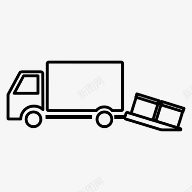 送货箱送货卡车包装图标图标