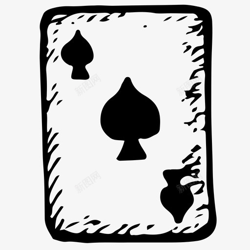 黑桃卡片游戏图标svg_新图网 https://ixintu.com 卡片 手绘 扑克 游戏 黑桃