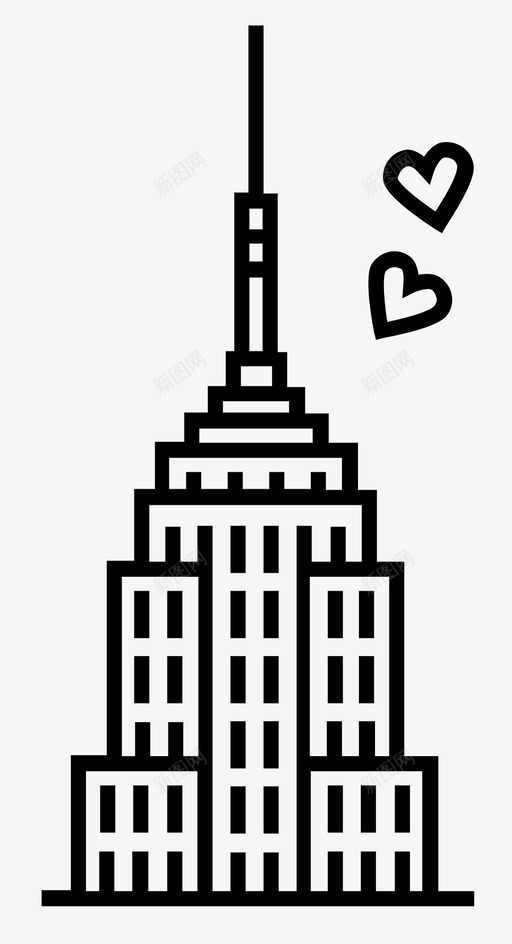 曼哈顿纽约帝国大厦纽约图标svg_新图网 https://ixintu.com 一个爱情故事 帝国大厦 曼哈顿纽约 纽约