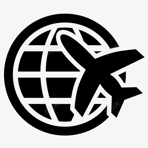 世界飞机地图图标svg_新图网 https://ixintu.com 世界 地图 行星 飞机