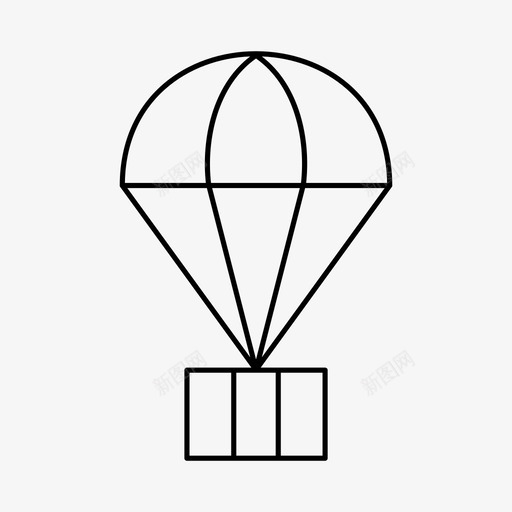 送货箱空运纸箱图标svg_新图网 https://ixintu.com 空运 纸箱 送货箱 降落伞
