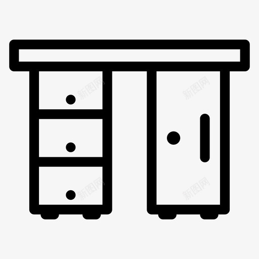 书桌装饰家具图标svg_新图网 https://ixintu.com 书桌 家 家具 家庭用品 房子 装饰