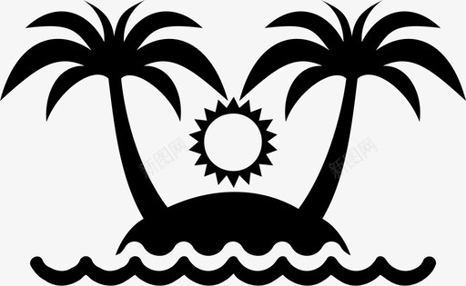 海滩岛屿棕榈树图标svg_新图网 https://ixintu.com 岛屿 棕榈树 海滩