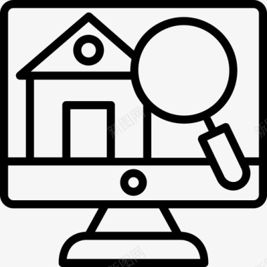 属性搜索应用程序房地产应用程序房地产行图标集图标