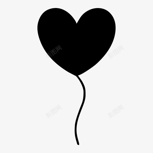 气球庆祝心脏图标svg_新图网 https://ixintu.com 庆祝 心脏 气球 节日