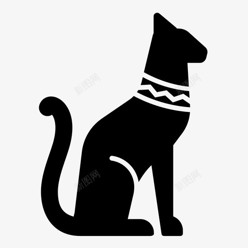 埃及猫古代动物图标svg_新图网 https://ixintu.com 动物 古代 埃及猫
