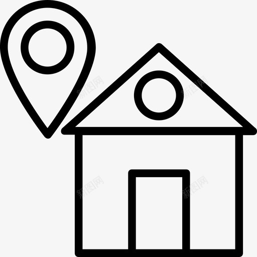 住宅位置位置保持架定位销图标svg_新图网 https://ixintu.com 位置保持架 住宅位置 地图销 定位销 导航 房地产线图标集