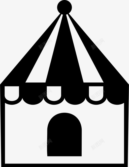 帐篷马戏团展览图标svg_新图网 https://ixintu.com 展览 帐篷 集市 马戏团