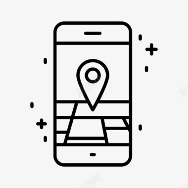 移动地图应用程序gps智能手机图标图标