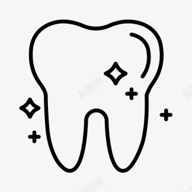 牙齿清洁牙齿牙齿健康图标图标