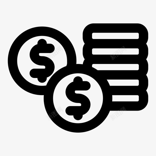 美元硬币银行货币图标svg_新图网 https://ixintu.com 堆叠 美元硬币 货币 银行