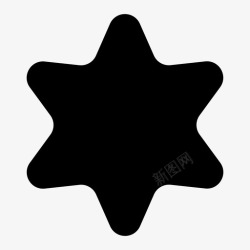四排六角星星星六角星圆形星图标高清图片