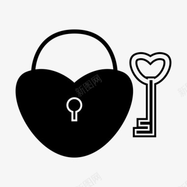心锁爱情钥匙图标图标