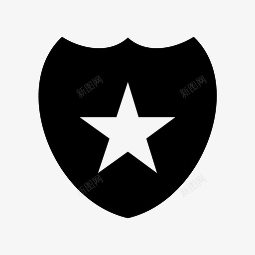 盾牌保护星星图标svg_新图网 https://ixintu.com 保护 战争 星星 武器 盾牌