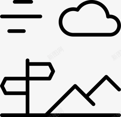 十字路口云层位置图标图标