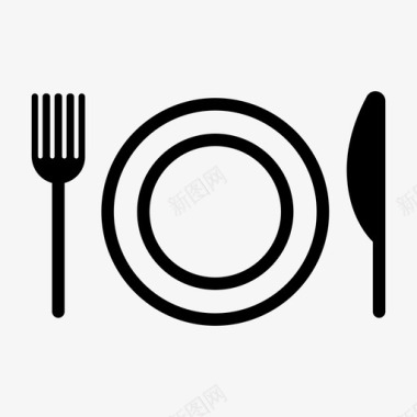 叉子和刀食物饭图标图标