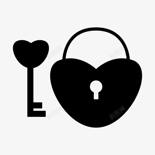 爱情心锁钥匙图标svg_新图网 https://ixintu.com 婚礼 心锁 爱情 爱情钥匙 钥匙