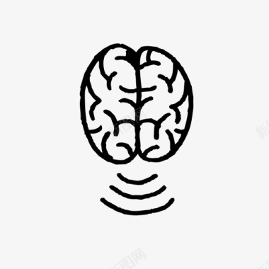 人工智能脑手绘脑人脑图标图标