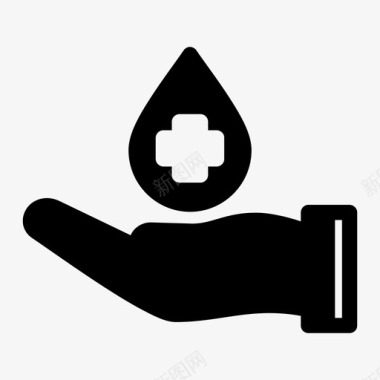 献血滴血手图标图标