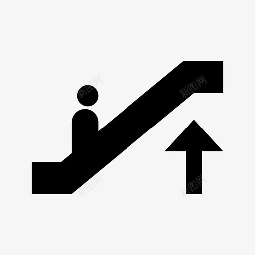 自动扶梯上升标志指路图标svg_新图网 https://ixintu.com 指路 标志 自动扶梯上升