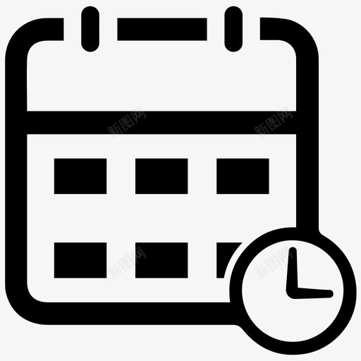 日程表时钟日历图标svg_新图网 https://ixintu.com 业务管理 日历 日程表 时钟 时间日历 秒表