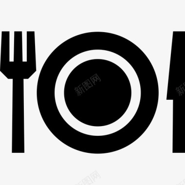 餐盘食物叉子图标图标